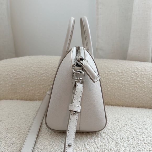 Givenchy Mini Antigona Sugar Leather Satchel Handbag Crossbody Purse | White - Picture 3 of 16